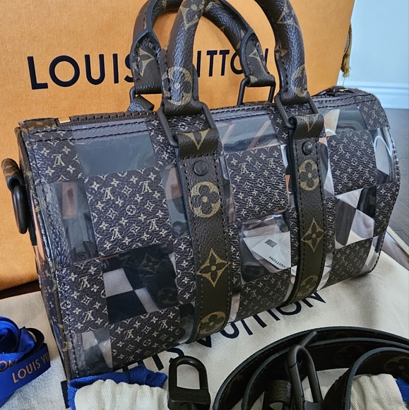 Louis Vuitton Keepall Bandouliere 25 Bag Monogram Chess Coated Canvas - Picture 3 of 16